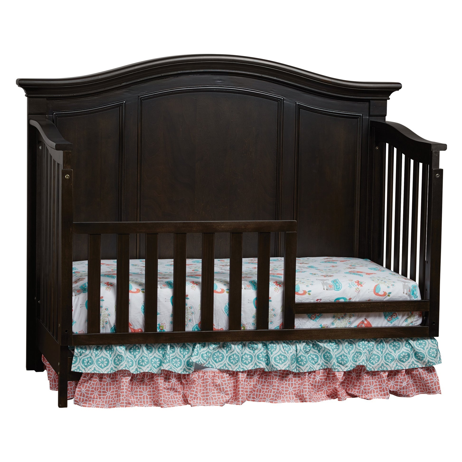 Glendale 4 In 1 Convertible Crib Charcoal Brown Dark Brown Solid Wood