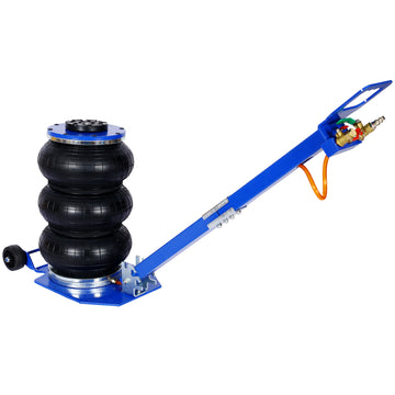 3T Triple Bag Air Jack ,Pneumatic Jack 3 Bag ,Lifting 16In Capacity 6600Lbs,Easy Collapsing Terrain,Blue Color Blue Steel