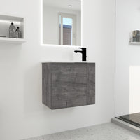 Bathroom Vanity With Sink 22 Inch For Small Bathroom,Floating Bathroom Vanity With Soft Close Door,Small Bathroom Vanity With Sink, 22X13 Kd Packing Plaid Grey Oak 1 Soft Close Doors Bathroom Wall Mounted Modern Plywood Plywood