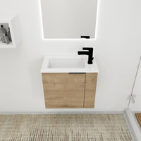 Bathroom Vanity With Sink 22 Inch For Small Bathroom,Floating Bathroom Vanity With Soft Close Door,Small Bathroom Vanity With Sink, 22X13 Kd Packing Imitative Oak 1 Soft Close Doors Bathroom Wall Mounted Modern Plywood Plywood