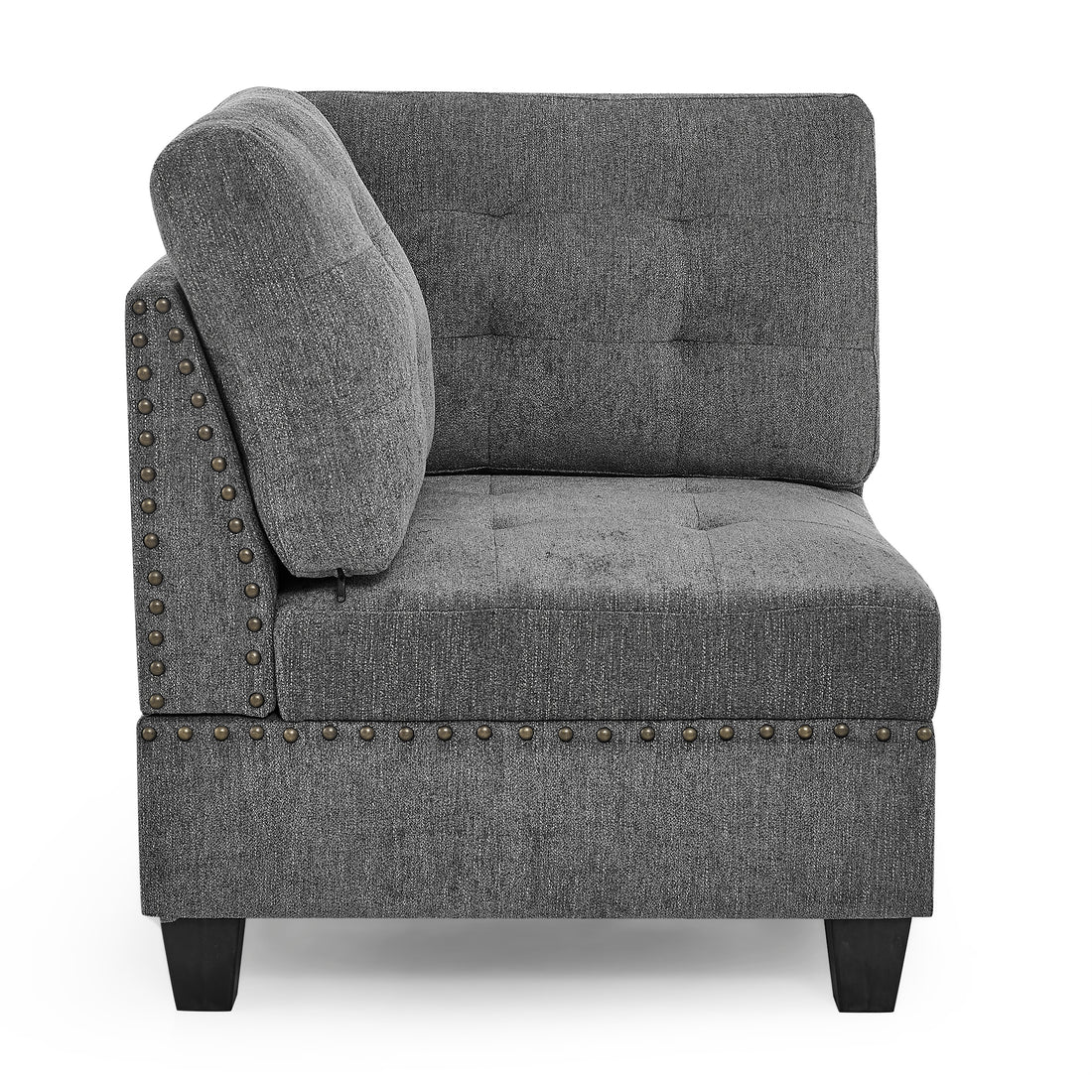 Corner Sofa For Modular Sectional,Grey Chenille 31.5"X31.5"X36.5" Grey Chenille 1 Seat