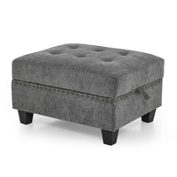 U Shape Modular Sectional Sofa,Diy Combination,Includes Two Single Chair ,Two Corner And Two Ottoman,Grey Chenille Grey Chenille