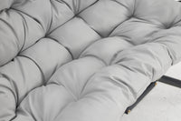 2 Person Wicker Double Swing Chair With Cushion Grey Dark Gray Steel