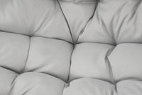 2 Person Wicker Double Swing Chair With Cushion Grey Dark Gray Steel