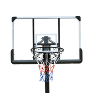 Height Adjustable 7.5 To 10Ft Basketball Hoop 44 Inch Backboard Portable Basketball Goal System With Stable Base And Wheels, Use For Outdoor Black White Iron