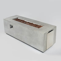 70Inch Concrete Large Fire Pit Table Light Gray Concrete