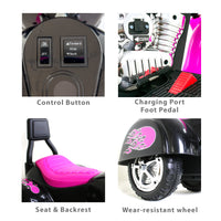 Kids Ride On Motorcycle Toy, 3 Wheel Chopper Motorbike With Led Colorful Headlights Horn, Pink 6V Battery Powered Riding On Electric Harley Motorcycle For Boys Girls Pink Polypropylene