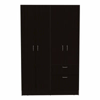 Maltby 1 Drawer Rectangle Armoire Black Wengue And White Black Particle Board