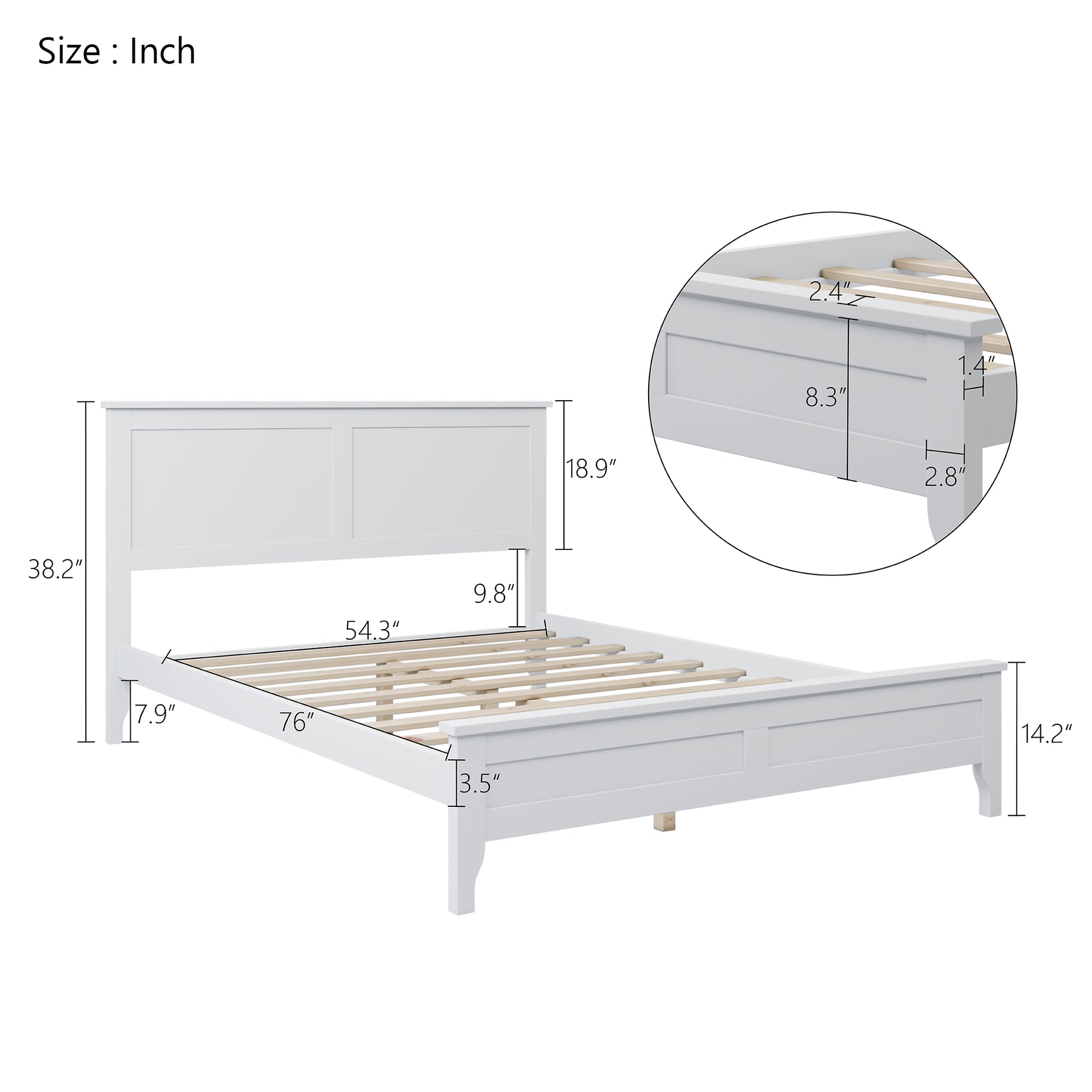 White Solid Wood 3 Pieces Full Bedroom Sets Old Sku:Bs315100Aak White Solid Wood