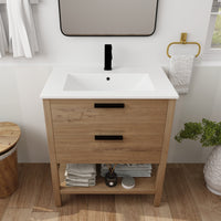 30 Inch Bathroom Vanity Plywood With 2 Drawers Bvb01030Imo Bl9075B 2 Imitative Oak 1 Bathroom Freestanding Modern Plywood