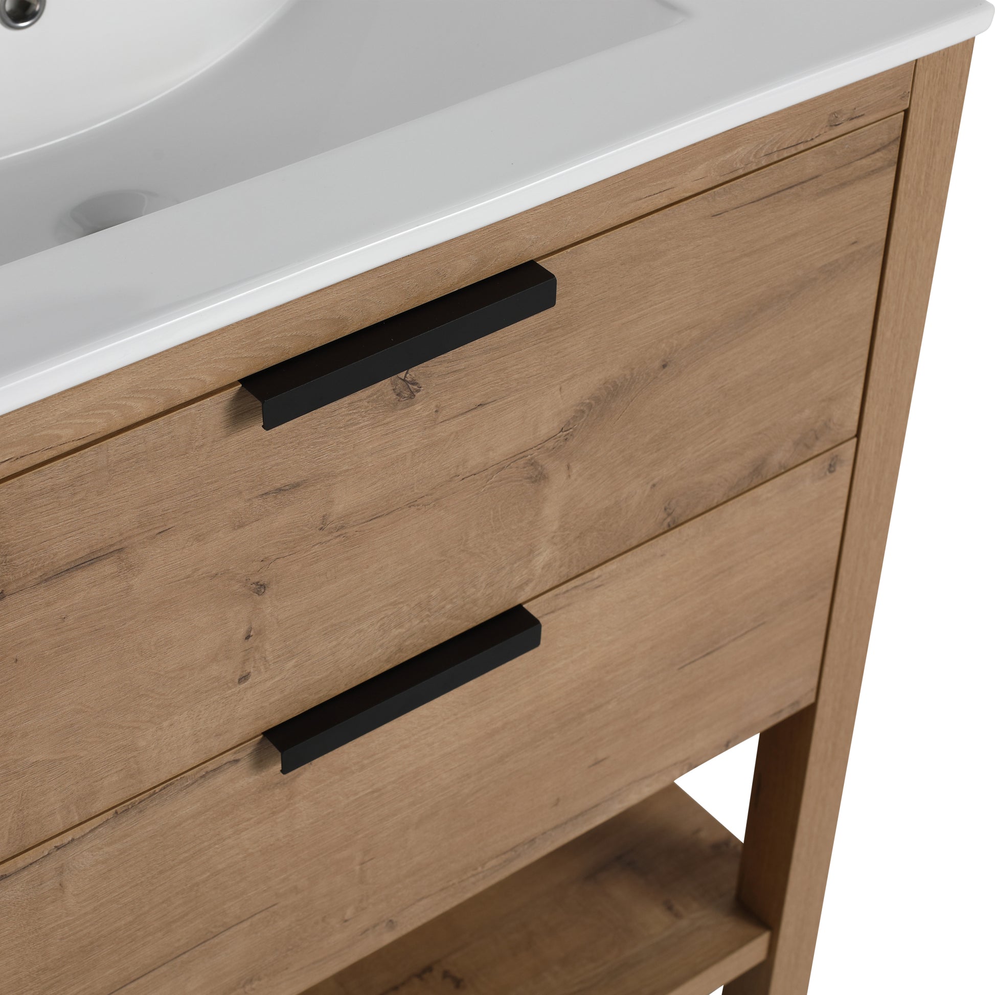 30 Inch Bathroom Vanity Plywood With 2 Drawers Bvb01030Imo Bl9075B 2 Imitative Oak 1 Bathroom Freestanding Modern Plywood