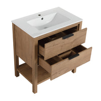 30 Inch Bathroom Vanity Plywood With 2 Drawers Bvb01030Imo Bl9075B 2 Imitative Oak 1 Bathroom Freestanding Modern Plywood