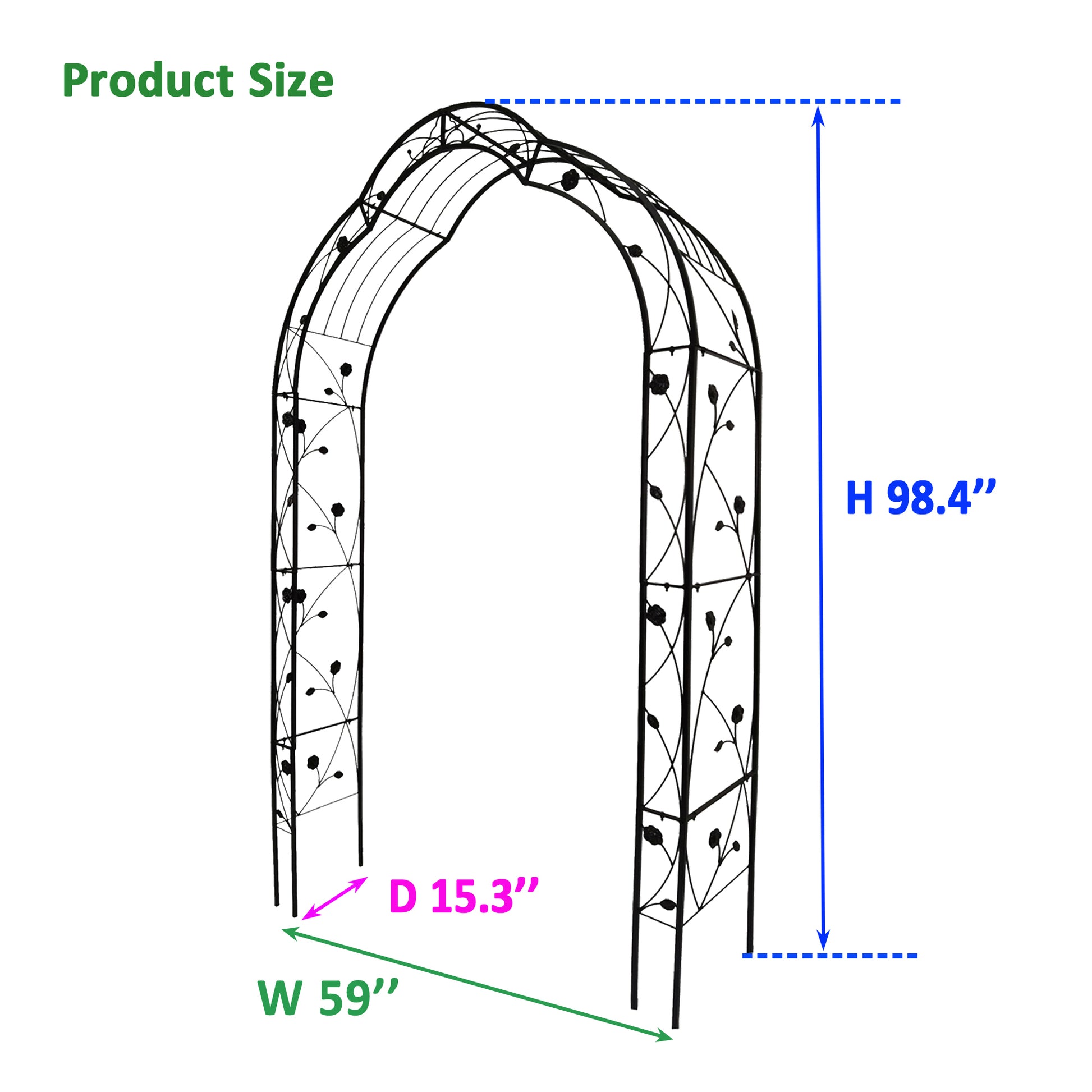 Metal Garden Arch Assemble Freely With 8 Styles Garden Arbor Trellis Climbing Plants Support Rose Arch Black Black Garden & Outdoor Iron