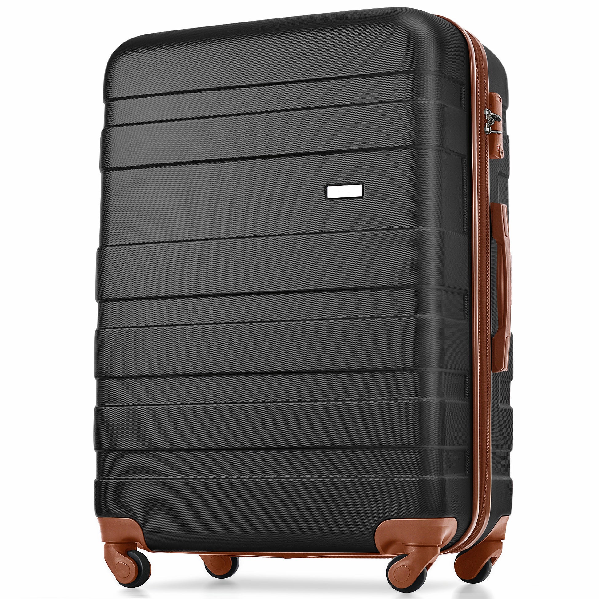 Luggage Sets Model Expandable Abs Hardshell 3Pcs Clearance Luggage Hardside Lightweight Durable Suitcase Sets Spinner Wheels Suitcase With Tsa Lock 20''24''28'' Black And Brown Black Brown Abs