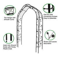 Metal Garden Arch Assemble Freely With 8 Styles Garden Arbor Trellis Climbing Plants Support Rose Arch Black Black Garden & Outdoor Iron