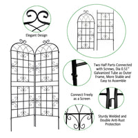 2 Pack Metal Garden Trellis 86.7" X 19.7" Rustproof Trellis For Climbing Plants Outdoor Flower Support Black Black Iron