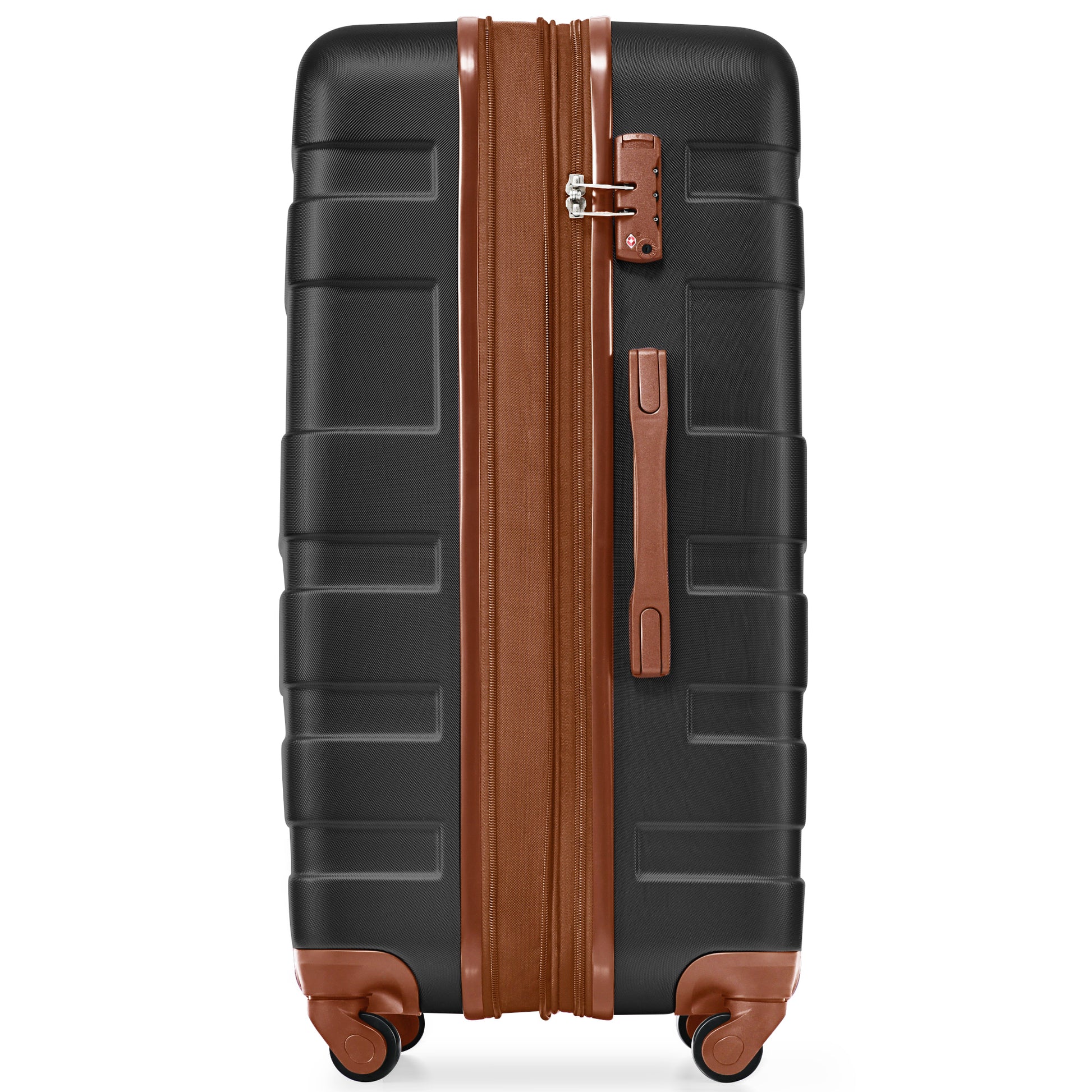 Luggage Sets Model Expandable Abs Hardshell 3Pcs Clearance Luggage Hardside Lightweight Durable Suitcase Sets Spinner Wheels Suitcase With Tsa Lock 20''24''28'' Black And Brown Black Brown Abs