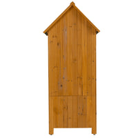30.3"L X 21.3"W X 70.5"H Outdoor Storage Cabinet Tool Shed Wooden Garden Shed Natural Natural Solid Wood
