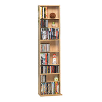 Media Storage, 6 Adjustable Shelves In Maple Tan Particle Board