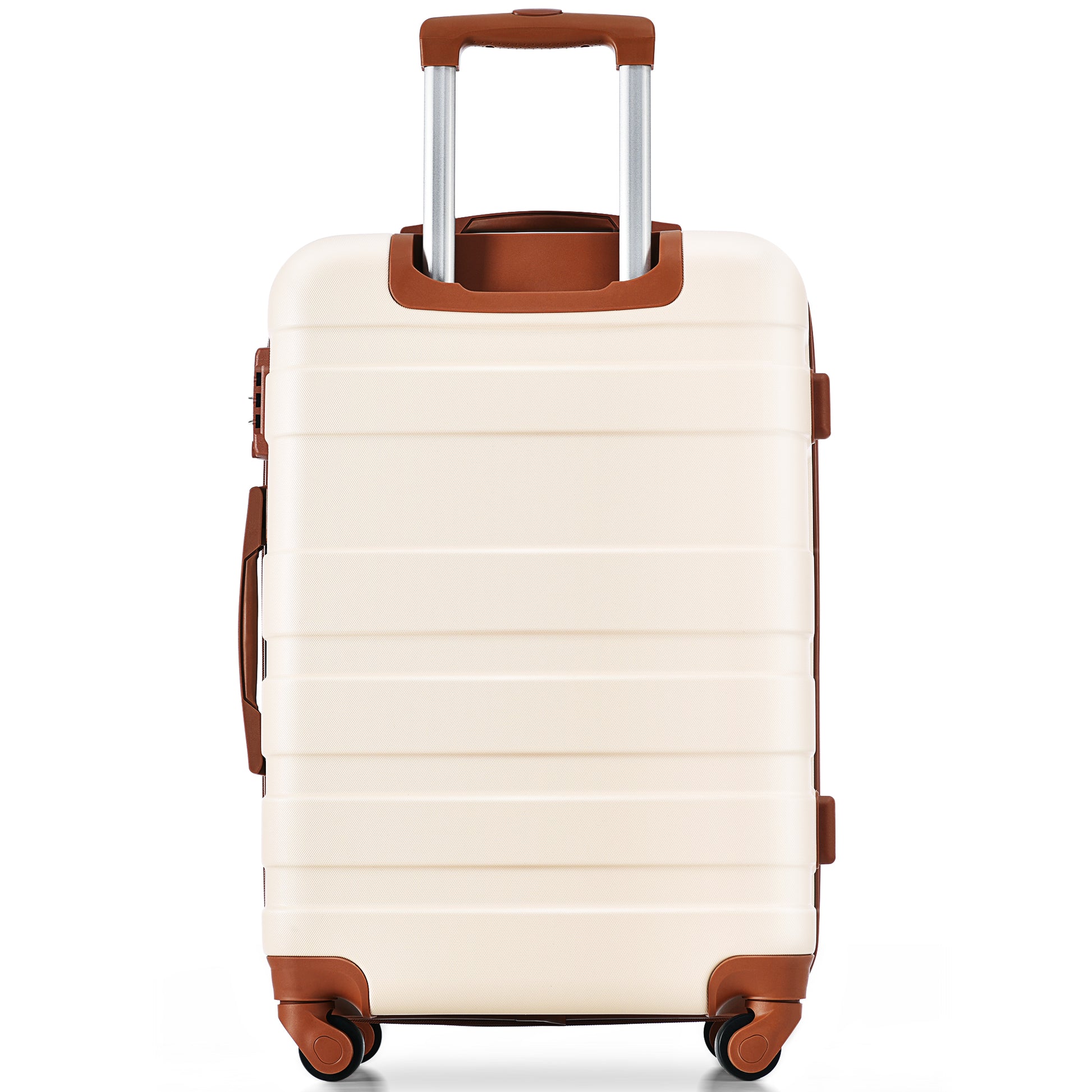 Luggage Sets Model Expandable Abs Hardshell 3Pcs Clearance Luggage Hardside Lightweight Durable Suitcase Sets Spinner Wheels Suitcase With Tsa Lock 20''24''28'' Ivory And Brown Ivory Abs