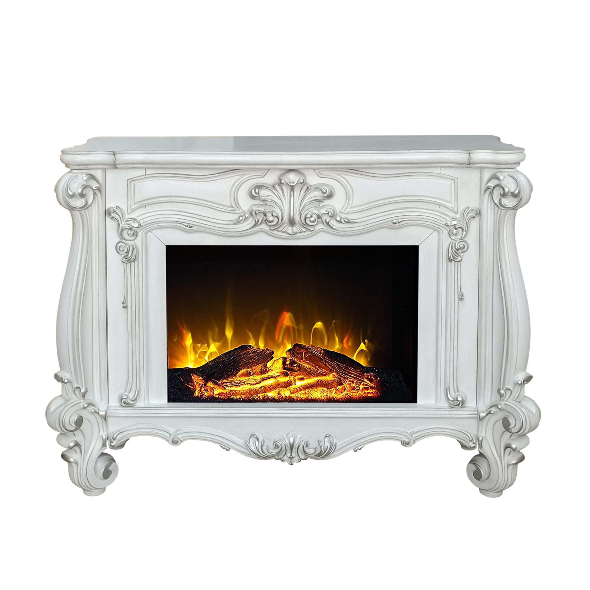 Versailles Fireplace Bone White Finish Ac01316 Antique White Solid Wood Mdf