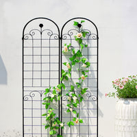 2 Pack Metal Garden Trellis For Climbing Plants Outdoor 86.7'' X 19.7'' Rustproof Plant Support Rose Trellis Netting Trellis Black Black Iron