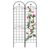 2 Pack Metal Garden Trellis For Climbing Plants Outdoor 86.7'' X 19.7'' Rustproof Plant Support Rose Trellis Netting Trellis Black Black Iron