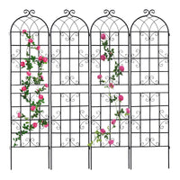 4 Pack Metal Garden Trellis 86.7" X 19.7" Rustproof Trellis For Climbing Plants Outdoor Flower Support Black Black Garden & Outdoor Iron