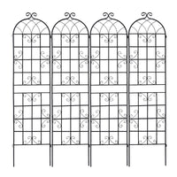 4 Pack Metal Garden Trellis 86.7" X 19.7" Rustproof Trellis For Climbing Plants Outdoor Flower Support Black Black Garden & Outdoor Iron