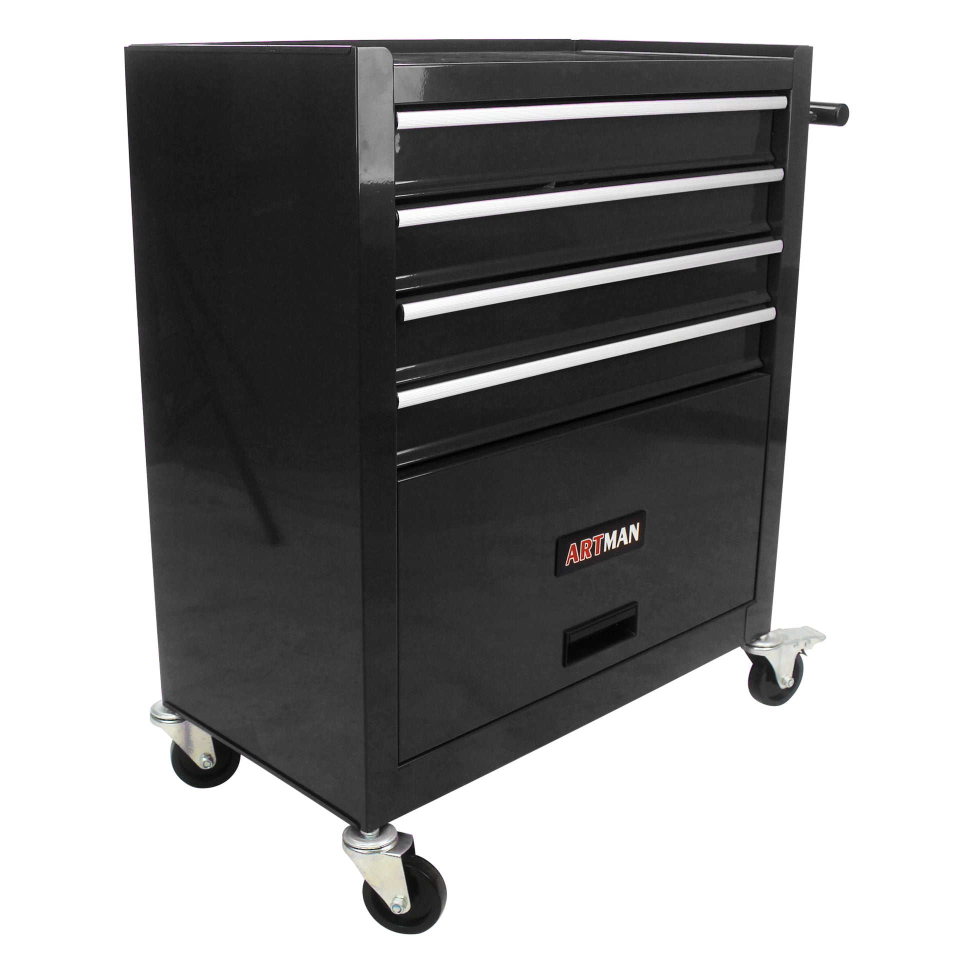 4 Drawers Tool Cabinet With Tool Sets Black Red Steel