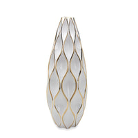 Elegant White Ceramic Vase With Gold Accents Timeless Home Decor White Ceramic