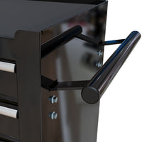 4 Drawers Tool Cabinet With Tool Sets Black Red Steel