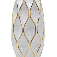 Elegant White Ceramic Vase With Gold Accents Timeless Home Decor White Ceramic