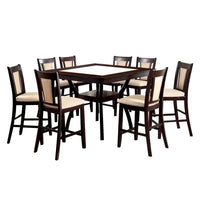 Contemporary Set Of 2 Counter Height Chairs Dark Cherry And Ivory Solid Wood Chair Paddedupholstered Seat Kitchen Dining Room Furniture Ivory Brown Dining Room Contemporary,Modern Side Chair Rubberwood Solid Back Solid Wood