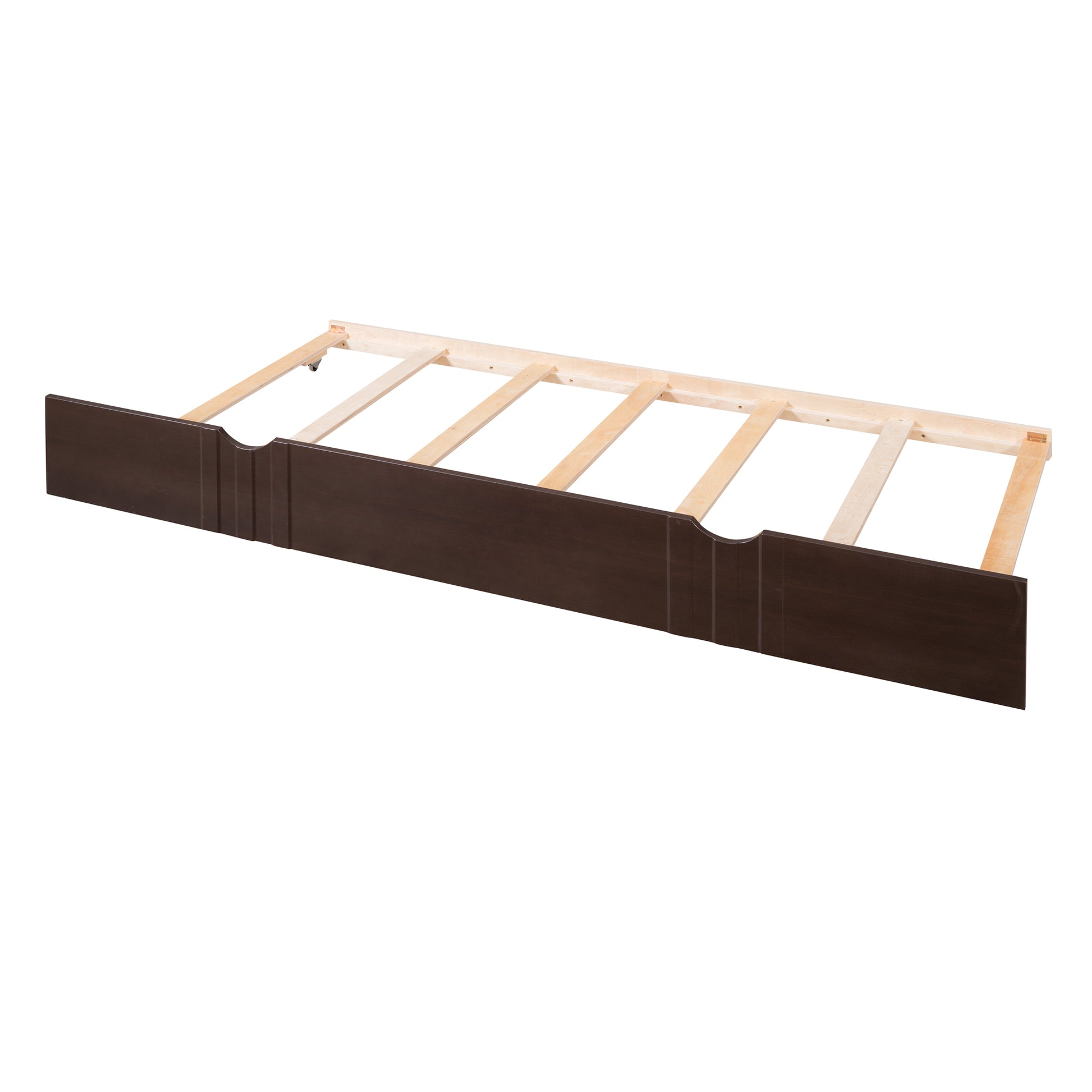 Full Size Daybed Wood Bed With Twin Size Trundle,Espresso Espresso Solid Wood