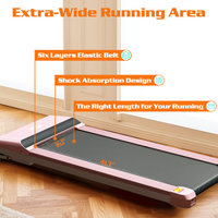 Walking Pad Treadmill Under Desk For Home Office Fitness, Mini Portable Treadmill With App Remote Control And 16 Inch Running Area Note: Forbidden To Sell On Pink Steel