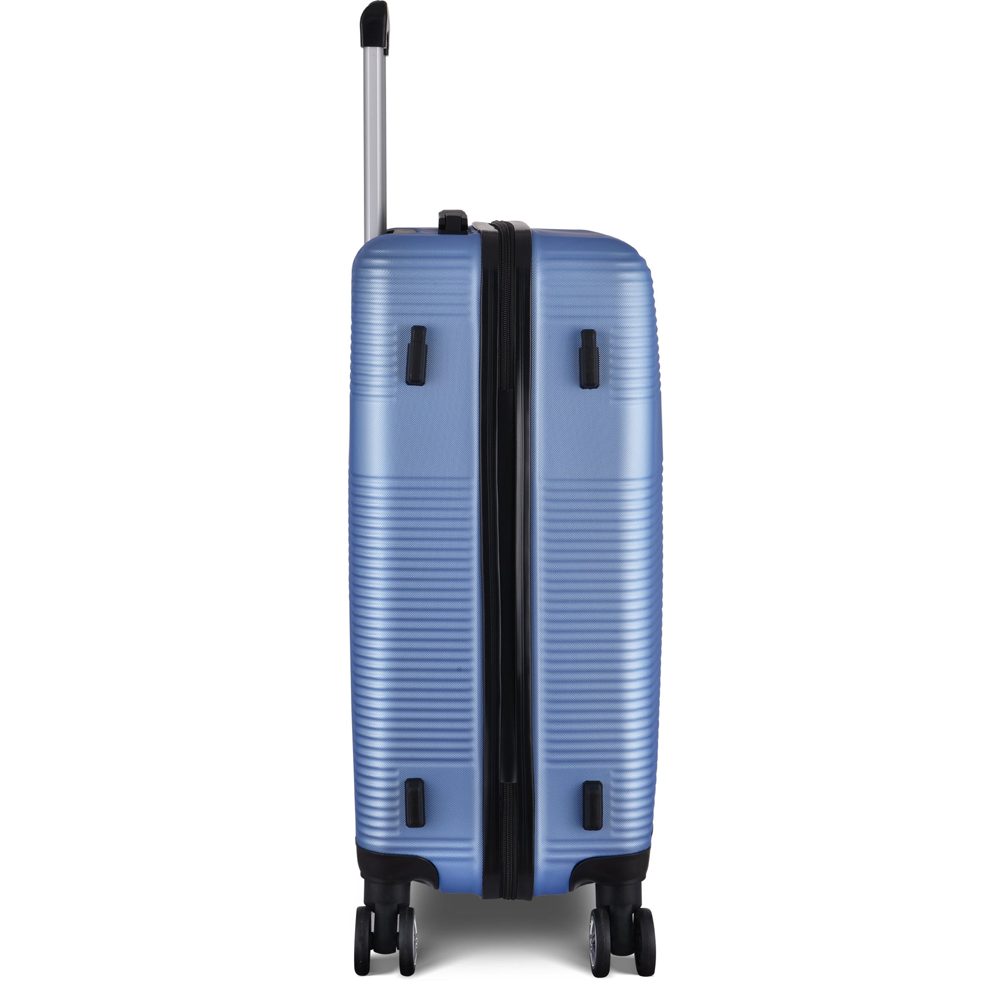 3 Piece Luggage With Tsa Lock Abs, Durable Luggage Set, Lightweight Suitcase With Hooks, Spinner Wheels Cross Stripe Luggage Sets 20In 24In 28In Light Blue Abs