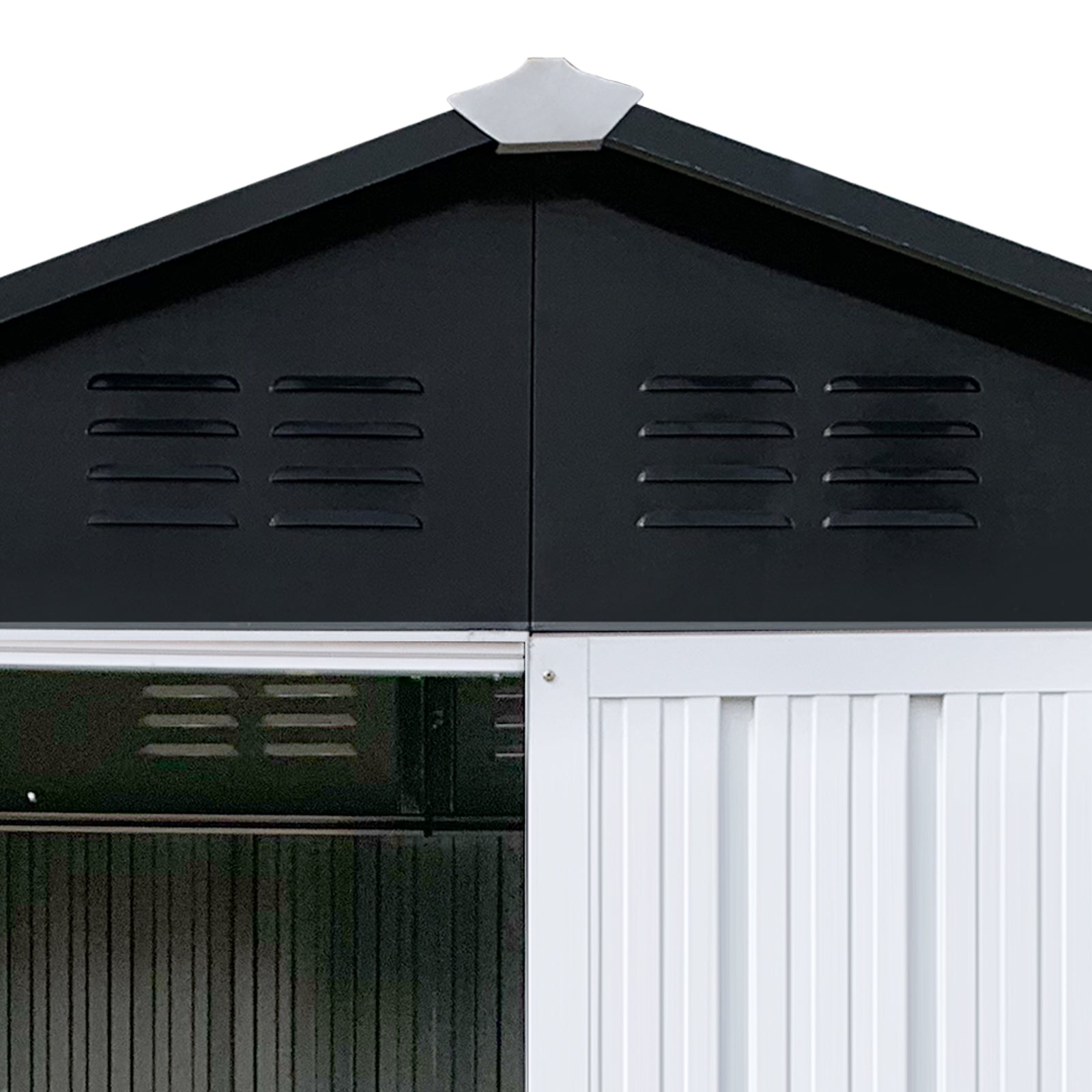 Outdoor 4Ftx6Ft Apex Roof White Black White Black Metal