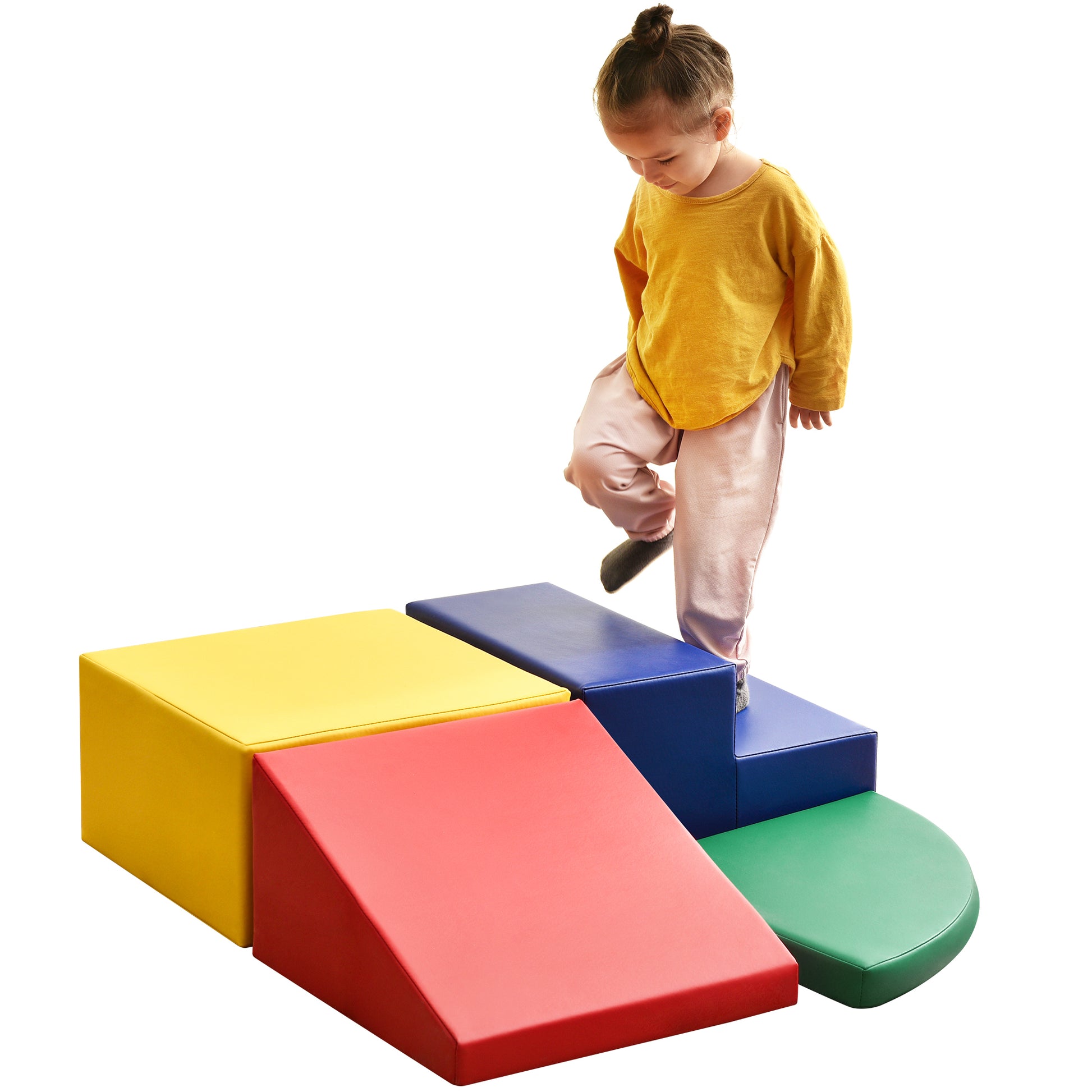 Soft Climb And Crawl Foam Playset, Safe Soft Foam Nugget Block For Infants, Preschools, Toddlers, Kids Crawling And Climbing Indoor Active Play Structure Colorful Foam