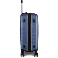 3 Piece Luggage With Tsa Lock Abs, Durable Luggage Set, Lightweight Suitcase With Hooks, Spinner Wheels Cross Stripe Luggage Sets 20In 24In 28In Dark Blue Abs