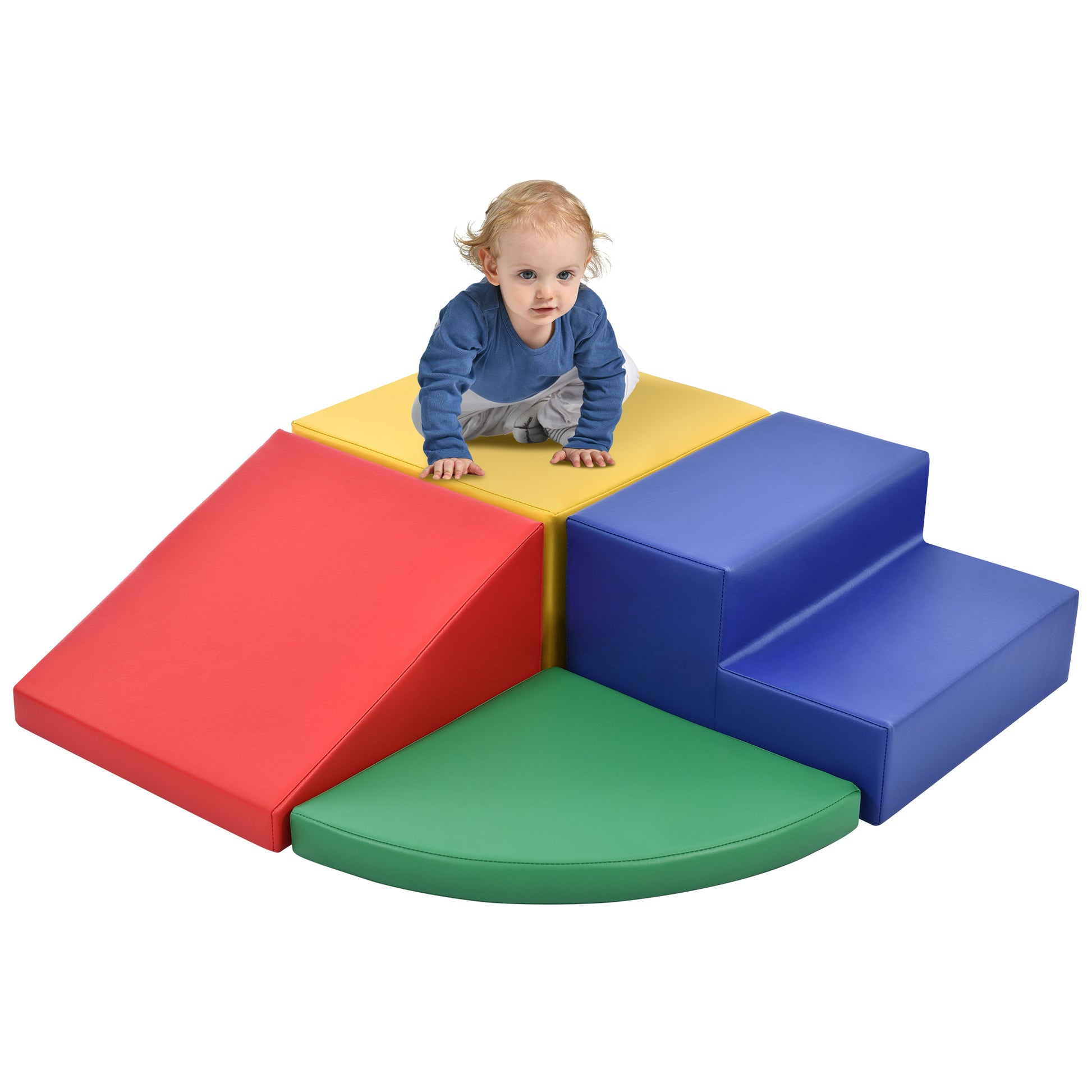 Soft Climb And Crawl Foam Playset, Safe Soft Foam Nugget Block For Infants, Preschools, Toddlers, Kids Crawling And Climbing Indoor Active Play Structure Colorful Foam