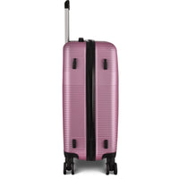 3 Piece Luggage With Tsa Lock Abs, Durable Luggage Set, Lightweight Suitcase With Hooks, Spinner Wheels Cross Stripe Luggage Sets 20In 24In 28In Pink Abs