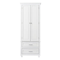 Tall Storage Cabinet With Two Drawers For Bathroom Office, White White Mdf