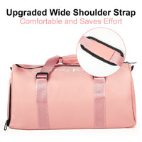 Yssoa Gym Bag For Women And Men, Waterproof Duffel Bag Shoes Compartment, Lightweight Carry Pink Plastic