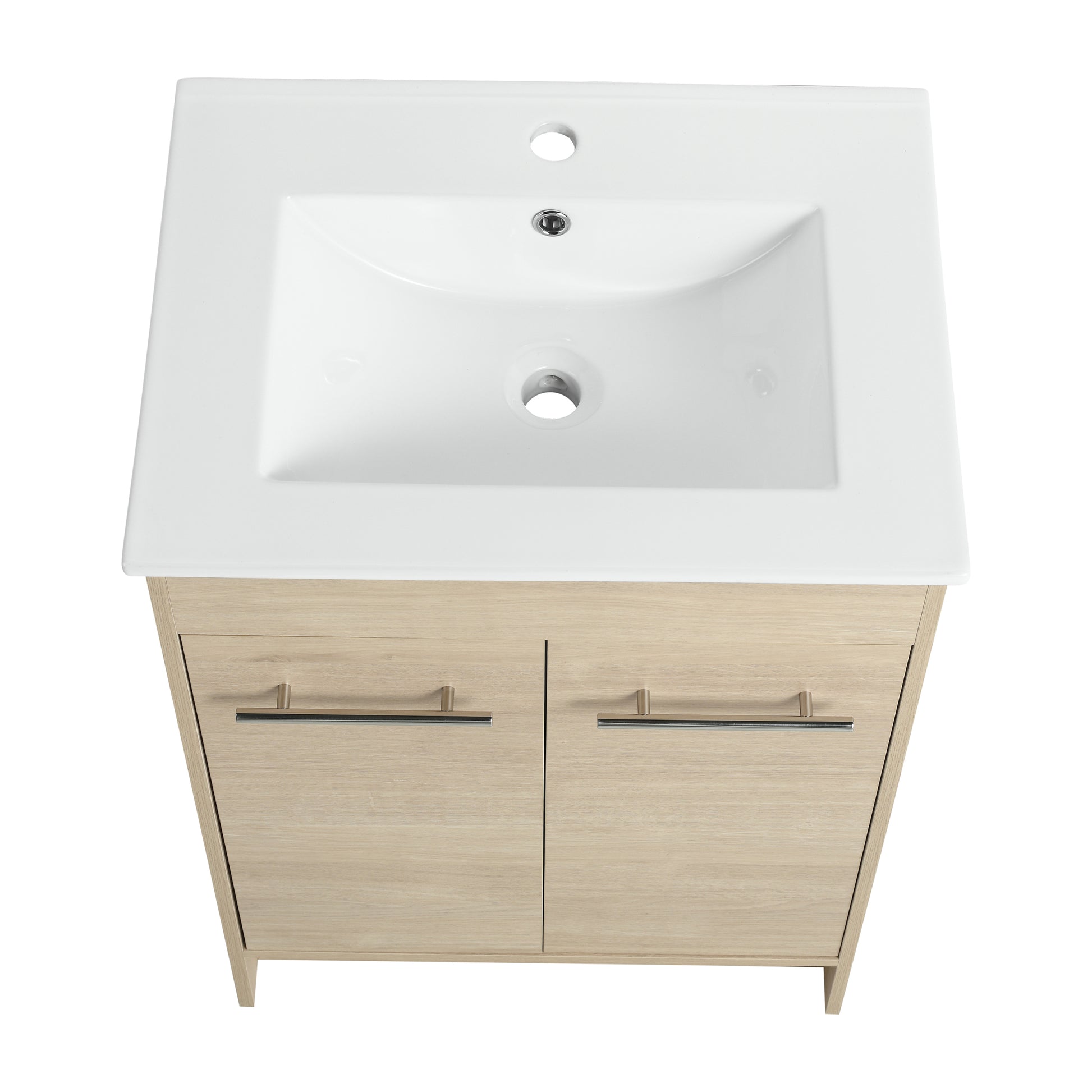 24 Inch Bathroom Cabinet With Sink,Soft Close Doors Kd Packing ,Bvb05224Plo Plain Light Oak 2 Bathroom Freestanding Plywood