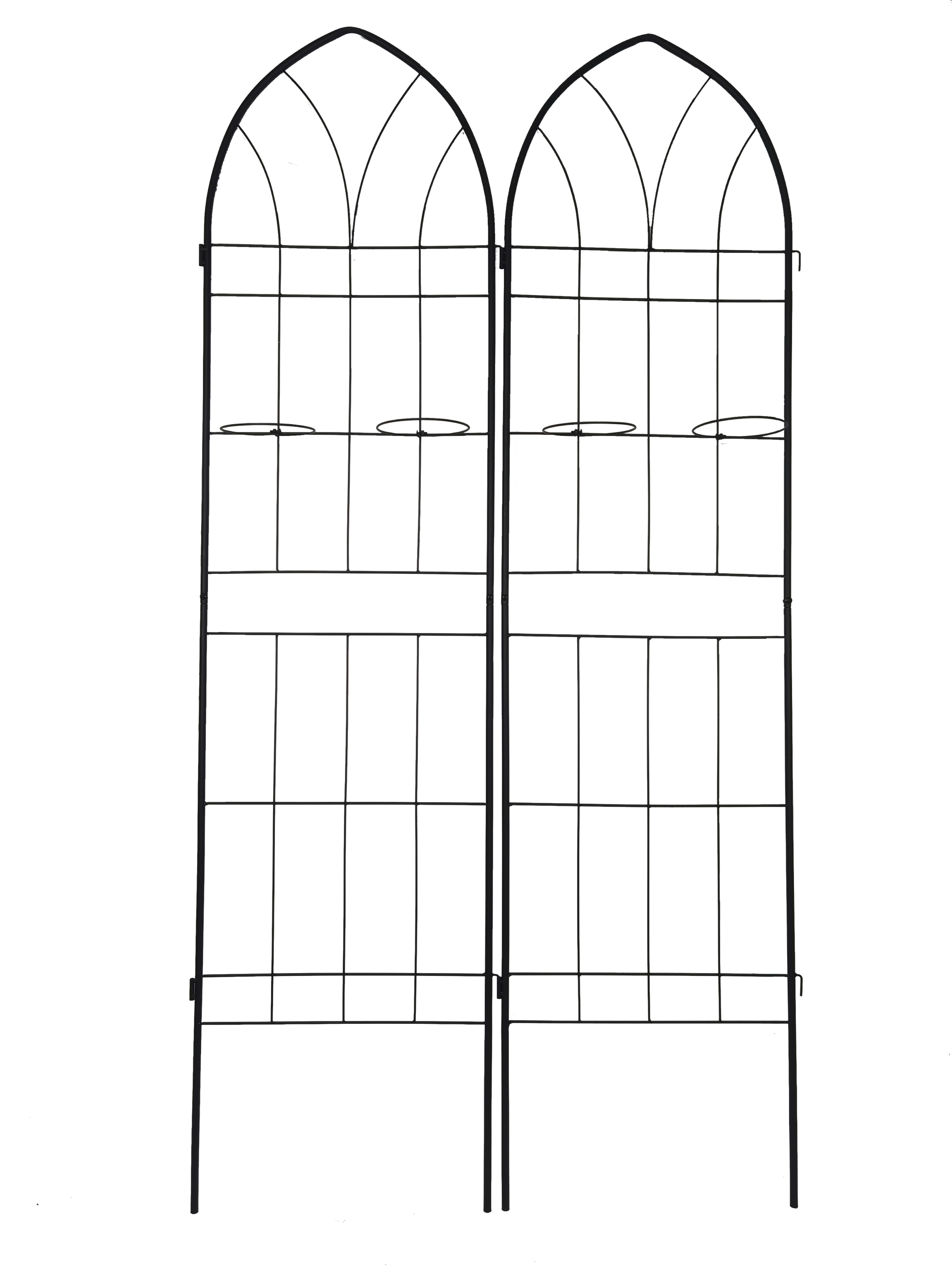 2 Pack Metal Garden Trellis 78.7" X 19.7" Rustproof Trellis For Climbing Plants Outdoor Flower Support Black Black Iron