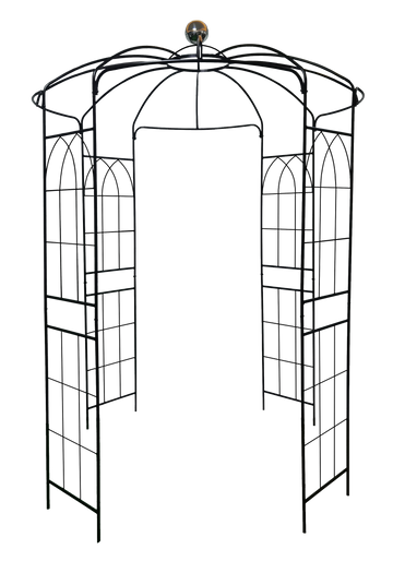 Metal Garden Arch Iron Garden Arbors Gazebo Dia 81.3'' X 114.2'' High Birdcage Shape Pergola Pavilion For Wedding Ceremony Cream White Cream White Iron