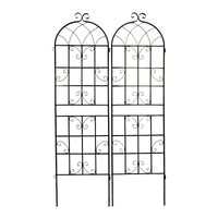 2 Pack Metal Garden Trellis 71" X 19.7" Rustproof Trellis For Climbing Plants Outdoor Flower Support Black Black Iron