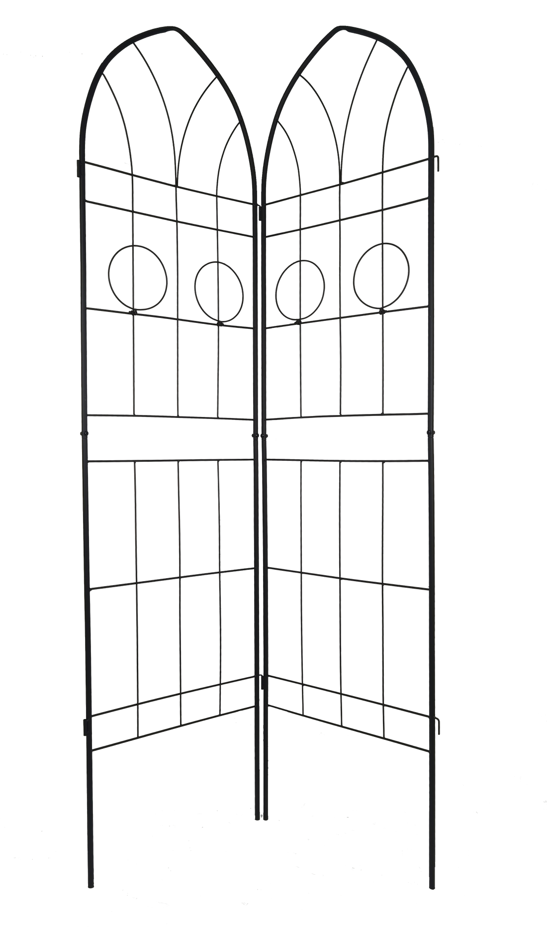 4 Pack Metal Garden Trellis 78.7" X 19.7" Rustproof Trellis For Climbing Plants Outdoor Flower Support Black Black Iron