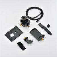 Modern Style Matte Black Wall Mount Tub Filler Bathroom Bathtub Faucet Shower Set Matt Black Brass
